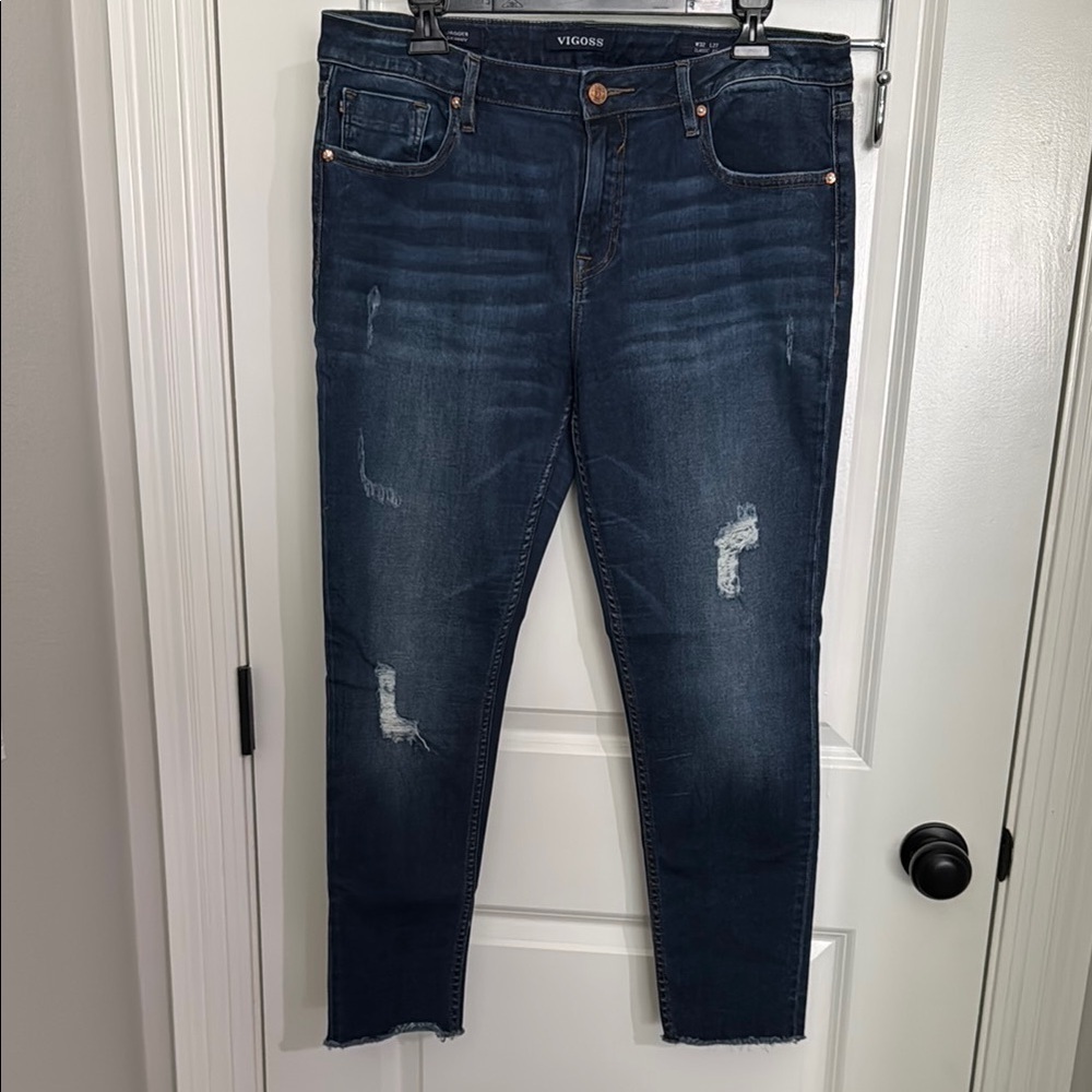 Vigoss Blue Jagger Skinny Jeans with Distressed Details